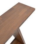 Κονσόλα Edgar pakoworld φυσικό ξύλο πεύκου 30mm καρυδί 139x29x90εκ - Image 4