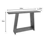 Κονσόλα Edgar pakoworld φυσικό ξύλο πεύκου 30mm καρυδί 139x29x90εκ - Image 5