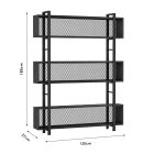 Βιβλιοθήκη Fifer pakoworld καρυδί-μαύρο 120x27x185εκ - Image 5