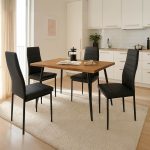 Τραπεζαρία Neve-Parker pakoworld σετ 5τμχ 120x80x75εκ