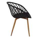 Τραπεζαρία Ezra-Balou pakoworld σετ 5τεμ pp-mdf σε μαύρη-φυσικό απόχρωση Φ100x73εκ - Image 3