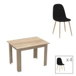 Τραπεζαρία Manka-Bella pakoworld σετ 5τεμ σε sonoma απόχρωση 110x80x70εκ