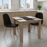 Τραπεζαρία Manka I-Bella pakoworld σετ 3τεμ σε sonoma truffle απόχρωση 80x80x77εκ