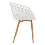 Τραπεζαρία Manka-Ezra pakoworld σετ 5τεμ σε λευκή απόχρωση 110x80x77εκ - Image 4