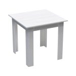 Τραπεζαρία Manka-Ezra pakoworld σετ 3τεμ σε λευκή απόχρωση 80x80x77εκ - Image 5