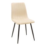 Τραπεζαρία Balou-Noor pakoworld σετ 5τεμ MDF μαύρο-μπεζ Φ100x73εκ - Image 2