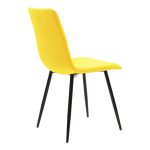 Τραπεζαρία Balou-Noor pakoworld σετ 5τεμ MDF μαύρο-κίτρινο Φ120x73εκ - Image 4