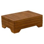 Τραπέζι Otis pakoworld μασίφ ξύλο οξιάς καρυδί 60x42x35εκ - Image 3