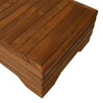 Τραπέζι Otis pakoworld μασίφ ξύλο οξιάς καρυδί 60x42x35εκ - Image 4