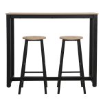 Σετ τραπέζι μπαρ Marle pakoworld 3τμχ sonoma-μαύρο πόδι 120x40x100εκ - Image 2