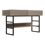 Κονσόλα Vien pakoworld σε sonoma-μαύρη απόχρωση 139x43x75.5εκ