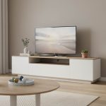 Έπιπλο τηλεόρασης Winey pakoworld σε sonoma-λευκή απόχρωση 180x44.5x44.5εκ