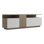 Έπιπλο τηλεόρασης Vendora pakoworld σε sonoma-λευκή απόχρωση 150x29.5x46.3εκ