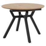 Tραπέζι Frances pakoworld επεκτεινόμενο MDF sonoma-μαύρο 100-140x100x75εκ - Image 2