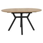 Tραπέζι Frances pakoworld επεκτεινόμενο MDF sonoma-μαύρο 100-140x100x75εκ - Image 3