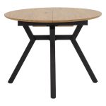Tραπέζι Frances pakoworld επεκτεινόμενο MDF sonoma-μαύρο 100-140x100x75εκ - Image 4