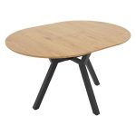 Tραπέζι Frances pakoworld επεκτεινόμενο MDF sonoma-μαύρο 100-140x100x75εκ - Image 5