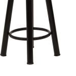 Σκαμπό μπαρ Onyx pakoworld ξύλο δρυς-μέταλλο μαύρο gloss Φ33x77εκ - Image 3