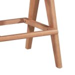 Σκαμπό bar Winslow pakoworld ξύλο rubberwood ανοικτό καρυδί-pvc rattan φυσικό-ύφασμα γκρι 44.5x46x98εκ - Image 3