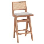 Τραπεζαρία μπαρ Winslow pakoworld σετ 5τεμ ξύλο rubberwood ανοιχτό καρυδί 120x45x100εκ - Image 3