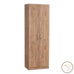 Ντουλάπα Jonar pakoworld δίφυλλη oak μελαμίνης 60x42x180εκ