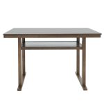 Τραπέζι μπαρ Tenor pakoworld φυσικό ξύλο rubberwood-ΜDF καρυδί 150x90x91.5εκ - Image 3