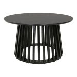 Τραπέζι σαλονιού Domonic pakoworld mdf σε μαύρη απόχρωση Φ80x45εκ - Image 2