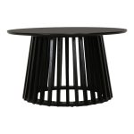 Τραπέζι σαλονιού Domonic pakoworld mdf σε μαύρη απόχρωση Φ80x45εκ - Image 4