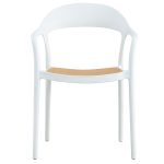 Πολυθρόνα Ember στοιβαζόμενη pakoworld με UV protection PP μπεζ- λευκό 52.5x56.5x81εκ. - Image 4