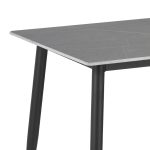 Τραπέζι Gustas pakoworld γκρι μαρμάρου sintered stone-μαύρο μέταλλο 160x80x75εκ - Image 2