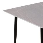 Τραπέζι Gustas pakoworld γκρι μαρμάρου sintered stone-μαύρο μέταλλο 160x80x75εκ - Image 4
