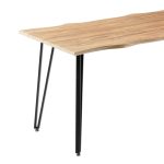 Τραπέζι Izzac pakoworld επιφάνεια MDF sonoma-πόδι μαύρο μέταλλο 140x80x76εκ - Image 2