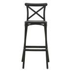 Σκαμπό μπαρ Crossie pakoworld pp μαύρο 44x44x113εκ - Image 4