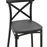 Σκαμπό μπαρ Crossie pakoworld pp μαύρο 44x44x113εκ - Image 6