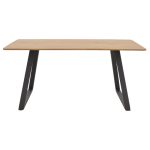 Τραπέζι Winor pakoworld φυσικό mdf-πόδι μαύρο μεταλλικό 140x80x75εκ - Image 2