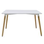 Τραπέζι Natali pakoworld MDF λευκό-πόδια φυσικό 120x80x76εκ - Image 3