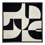 Πίνακας με πλαίσιο Jeire Inart μαύρο-λευκό 62x2.5x62εκ