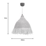 Φωτιστικό οροφής Boher Inart seagrass σε φυσική απόχρωση Φ60x99εκ - Image 3