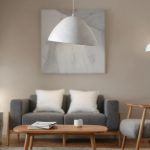 Φωτιστικό οροφής Litho Inart λευκό press papier-μέταλλο 42x39x123.5εκ - Image 2
