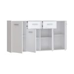 Μπουφές Drepen pakoworld μελαμίνη σε λευκό χρώμα 162.3x34.2x81.7εκ - Image 4