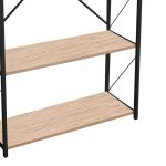 Βιβλιοθήκη Tikilmo pakoworld oak μελαμίνης-μαύρο μέταλλο 88x34x180εκ - Image 2