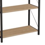 Βιβλιοθήκη Jackrey pakoworld oak μελαμίνης-μαύρο μέταλλο 60x30x114εκ - Image 3