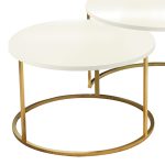 Τραπέζια σαλονιού Solme pakoworld σετ 2τεμ εκρού μελαμίνης-χρυσό μέταλλο - Image 2