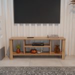 Έπιπλο τηλεόρασης Seref pakoworld σε oak απόχρωση 120x30x47εκ - Image 3