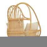 Κρεμαστή κούνια Jorg pakoworld φυσικό rattan-κρεμ μαξιλάρι 80x59x105εκ - Image 2
