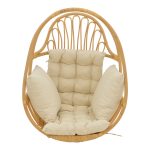 Κρεμαστή κούνια Jorg pakoworld φυσικό rattan-κρεμ μαξιλάρι 80x59x105εκ - Image 3