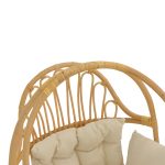 Κρεμαστή κούνια Jorg pakoworld φυσικό rattan-κρεμ μαξιλάρι 80x59x105εκ - Image 4