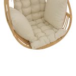 Κρεμαστή κούνια Jorg pakoworld φυσικό rattan-κρεμ μαξιλάρι 80x59x105εκ - Image 5