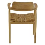 Πολυθρόνα Denverone pakoworld φυσικό teak ξύλο και ψάθα 57x54x79εκ - Image 6
