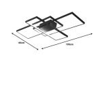 Φωτιστικό οροφής Luxane pakoworld led μαύρο μέταλλο 105x60x7εκ - Image 2
